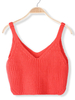 Women V Neck Candy Color Backless Knitted Tank Tops