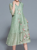Women V-Neck Chinese Style Dresses