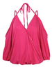 Women V Neck Strapless Lace Halter Solid Blouse