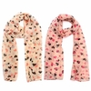 Women Velvet Chiffon Love Heart Print Long Soft Scarf Shawl
