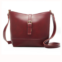 Women Vintage Bucket Bag PU Leather Crossbody Bag Shoulder Bag