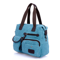 Women Vintage Canvas Casual Multi-pocket Shoulder Bag Handbags