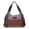 Women Vintage Canvas Handbags Tribal Shoulder Bags Striped Crossbody Bags Shopping Bags