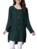 Women Vintage Casual Solid Splicing Loose Long Sleeve Dress