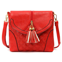 Women Vintage Casual Tassel Pendant Zipper Crossbody Bag Shoulder Bag Messenger
