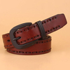 Women Vintage First Layer Of Cowhide Belt Pin Buckle Jeans Casual Pants Decoration Strap