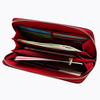 Women Vintage Genuine Leather Long Wallet Ladies Elegant Casual Flower Print Purse