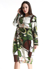 Women Vintage Graffiti Printed Long Sleeve Loose Dresses