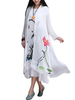 Women Vintage Ink Printing Long Sleeve Cardigan