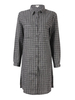 Women Vintage Long-Sleeve Lapel Pliad Pure Color Long Blouse