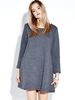Women Vintage Long Sleeve Pocket Solid Color Dresses