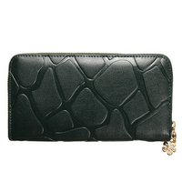 Women Vintage Long Wallet Stone Pattern Zipper Card Holders Long Purse Tote