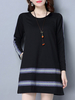 Women Vintage Printed Patchwork Long Sleeve O Neck Dress