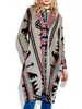 Women Vintage Printed Plate Buckles Long Sleeve Thicken Coat