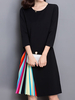Women Vintage Printed Rainbow Patchwork O Neck Dress
