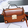 Women Vintage PU Leather Square Mini Crossbody Bag Bright Messenger Bag
