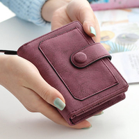 Women Vintage PU Leather Wallet Purse Coin Bag Zipper Short Wallet