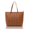 Women Vintage Rivet Handbags Large Capacity Shopping Shoulder Bags