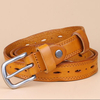 Women Vintage Simple Real Cowskin Belts Casual All-match Alloy Pin Buckle Belt Jeans Girdle
