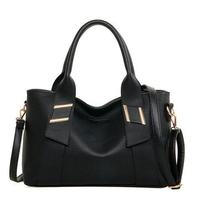 Women Vintage Stylish Pure Color Handbag Shoulder Bag