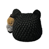 Women Warm Cat Ear Ball Cap Winter Knitted Lovely Hat