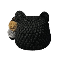 Women Warm Cat Ear Ball Cap Winter Knitted Lovely Hat