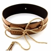 Women Wide Girdle Black Golden Silver Belt Tassels Bandage Waistband