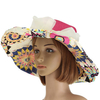 Women Wide Large Brim Floppy Summer Beach Sun Hat Fold Printing Straw Cap