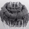 Women Winter Warm Knit Fringe Tassel Neck Wrap Circle Snood Scarf Shawl