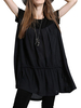Women Wrinkle Patchwork Irregular Hem Dress