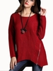 Women Zipper Casual Simple Baggy Ladies Knitted Sweater