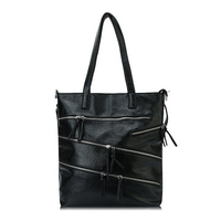 Women Zipper Cool Multi-zipper Large Capacity Shoulder Bags Handbags