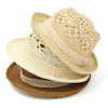 Womens Girl Lace Hollow-Out Summer Beach Sun Jazz Straw Stingy Brim Cap Hat