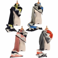 Womens Mixed Colors Double-sided Cashmere Checked Plaid Scarf Wrap Shawl