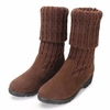 Wool Knitting Two Way Wearing Slip On Flat Over Knee High Boots