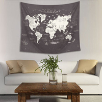 World Map Indian Mandala Wall Hanging Tapestry Art Yoga Home Living Room Decor