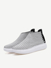 Woven Zipper Knitting High Top Breathable Flat Casual Shoes
