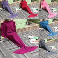 Yarn Knitting Mermaid Tail Blanket Cashmese-like Warm Super Soft Sleep Bag Bed Mat