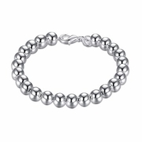 YUEYIN Beads Bracelet Silver Plated Beads Simple Women Bracelet