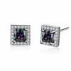 YUEYIN® Colourful Zircon Square Shape Women Ear Stud