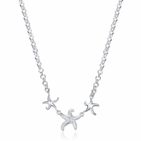 YUEYIN® Cute Starfish Pendant Silver Plated Women Necklace