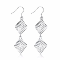 YUEYIN® Double Hollow Rhombus Spiral Pattern Earrings