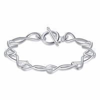 YUEYIN Elegant Bracelet Silver Plated Number 8 Pattern Women Bracelet