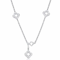 YUEYIN® Flower Women Necklace Sweet Elegant Silver Plated