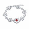 YUEYIN® Flowers Red Zircon Sweet Bracelet for Women Gift