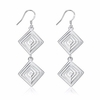 YUEYIN® Hollow Spiral Pattern Simple Tassel Silver Plated Earrings