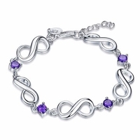 YUEYIN® Infinity Symble Purple Zircon Bracelet for Women