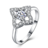 YUEYIN Luxury Ring Four Star Zircon Ring for Women Gift