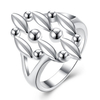 YUEYIN Luxury Ring Hollow Beads Silver Plated Ring