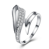 YUEYIN Luxury Ring Zircon Silver Plated Ring for Women Gift